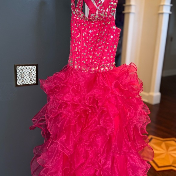 Pink Rhinestone Embellished Dress - Picture 3 of 9